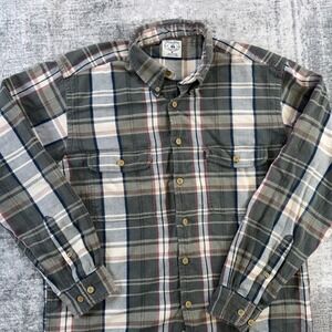VTG Brooks Bothers Sport Shirt Mens Medium Green Plaid Oxford Cotton Preppy Ivy